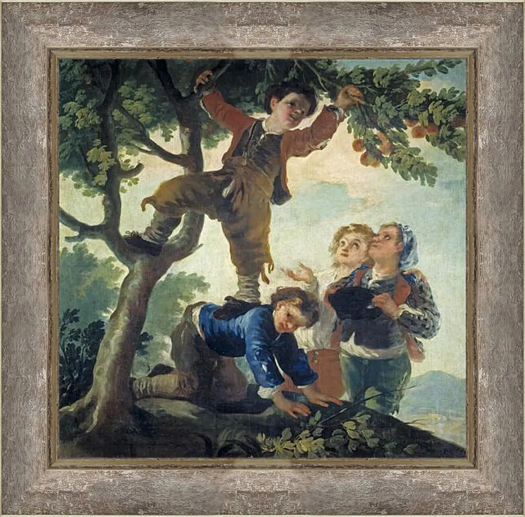 Картина в раме - Boys Picking Fruit. Франсиско Гойя