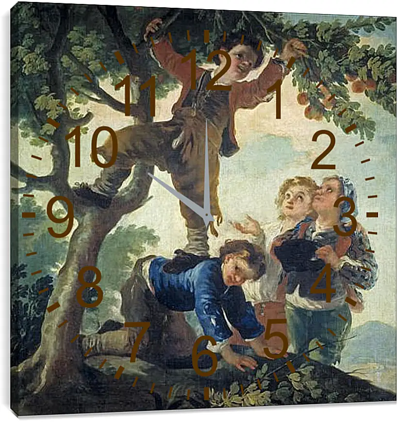 Часы картина - Boys Picking Fruit. Франсиско Гойя