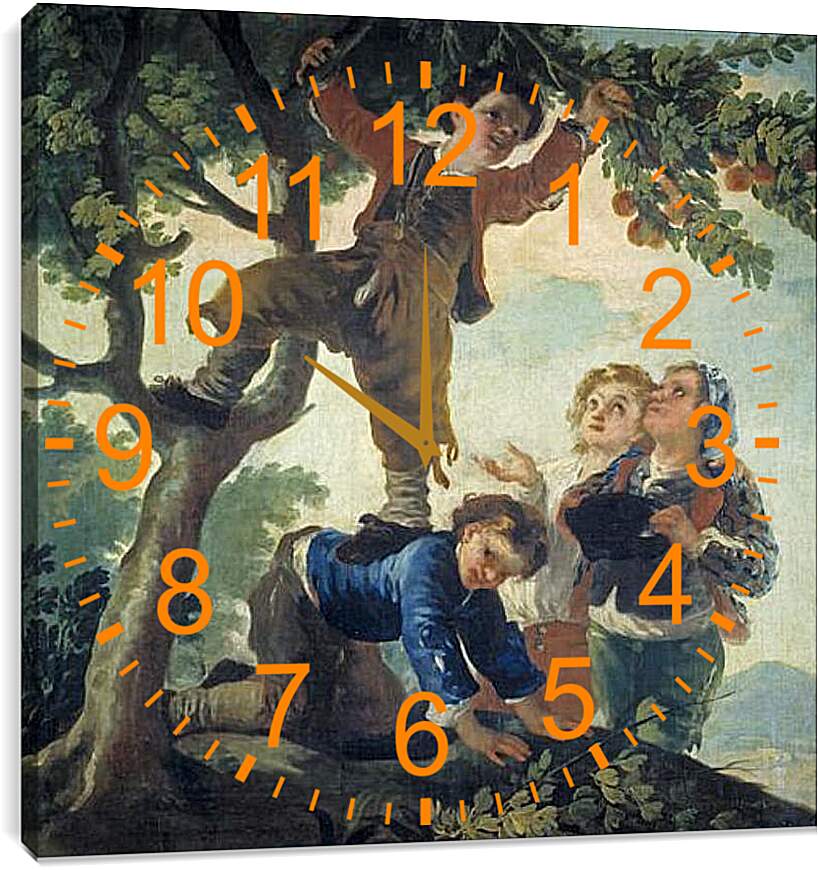 Часы картина - Boys Picking Fruit. Франсиско Гойя
