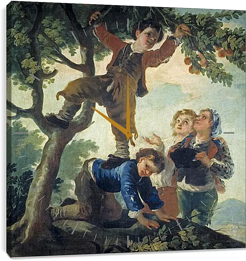 Часы картина - Boys Picking Fruit. Франсиско Гойя