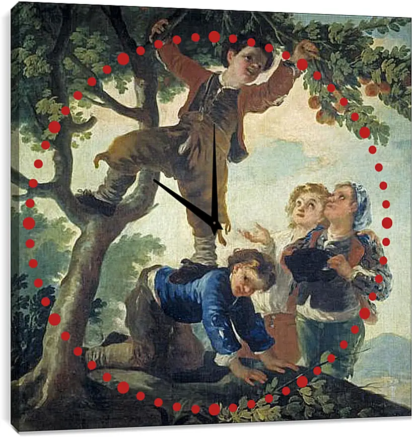 Часы картина - Boys Picking Fruit. Франсиско Гойя