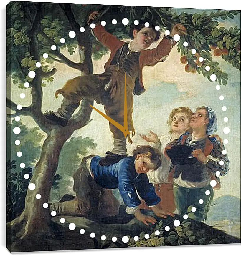 Часы картина - Boys Picking Fruit. Франсиско Гойя