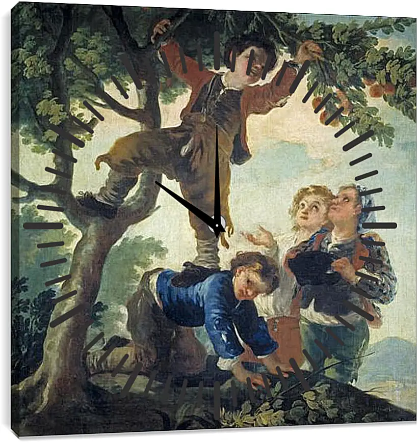 Часы картина - Boys Picking Fruit. Франсиско Гойя