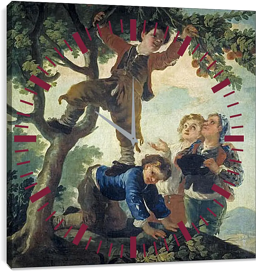 Часы картина - Boys Picking Fruit. Франсиско Гойя