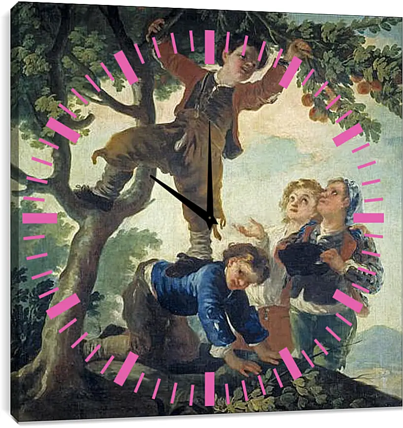 Часы картина - Boys Picking Fruit. Франсиско Гойя