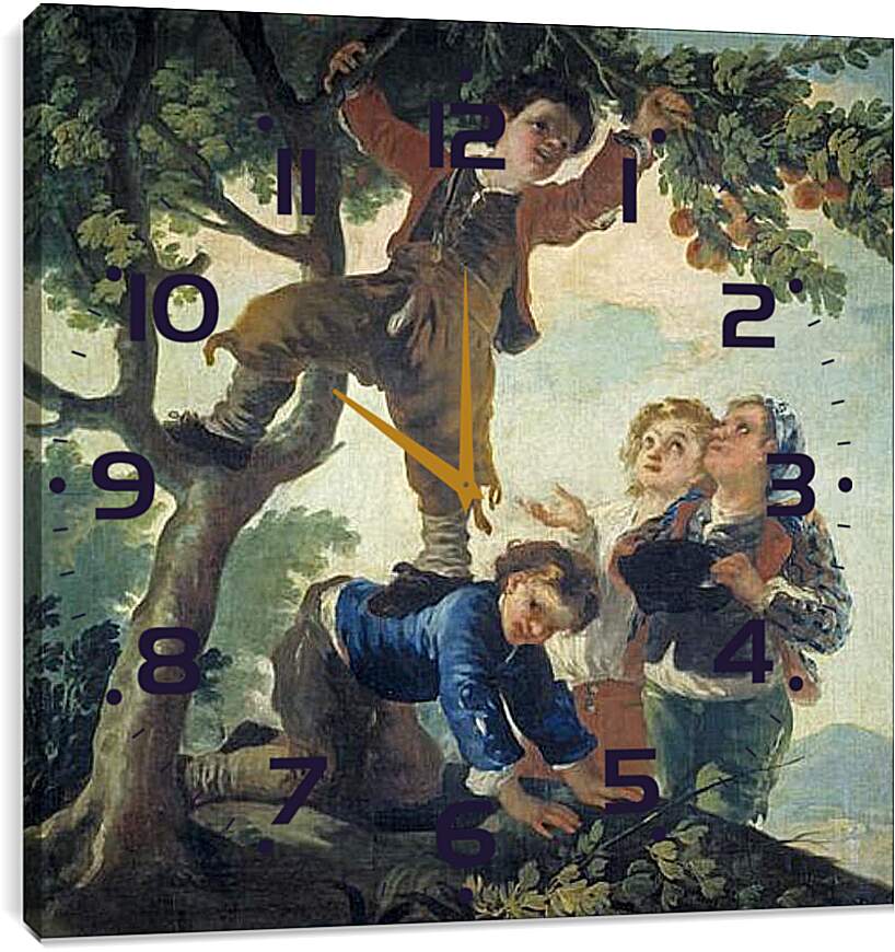 Часы картина - Boys Picking Fruit. Франсиско Гойя