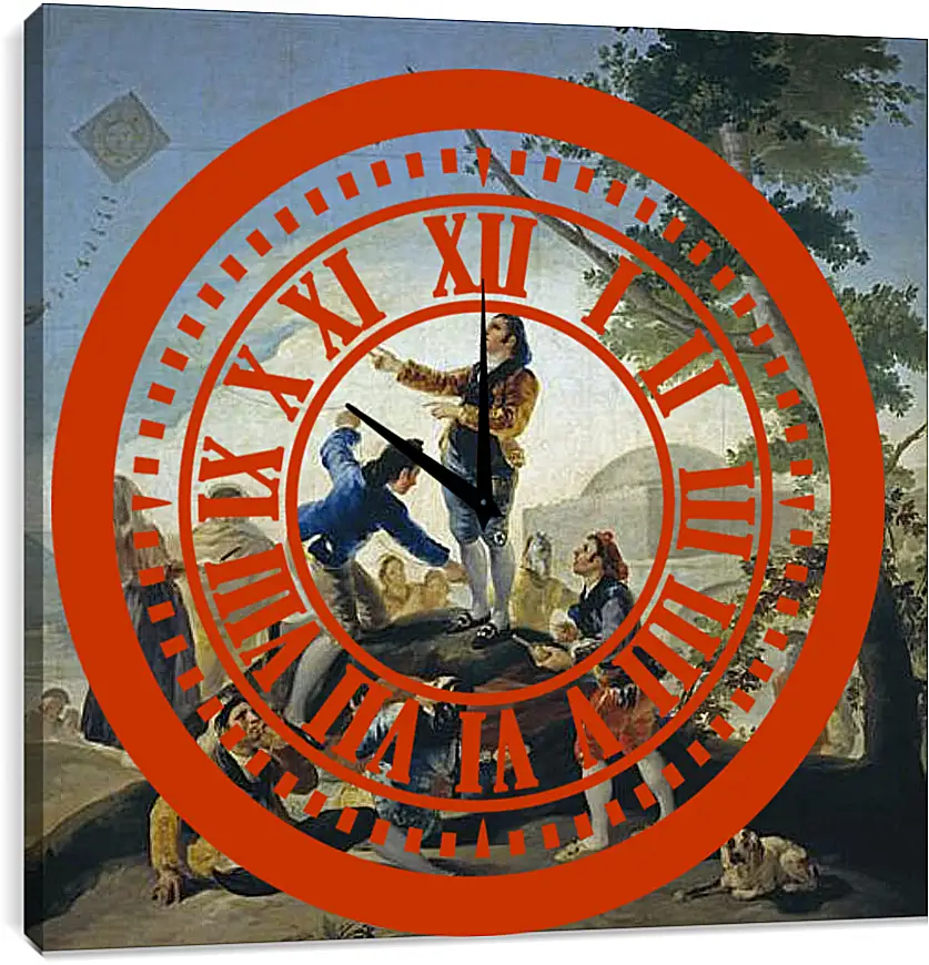 Часы картина - The Kite. Франсиско Гойя
