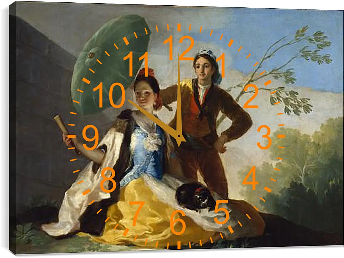 Часы картина - The Parasol. Франсиско Гойя