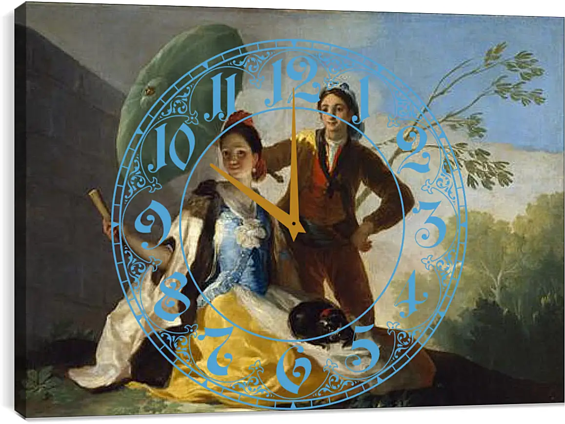 Часы картина - The Parasol. Франсиско Гойя