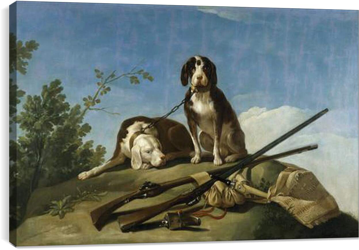 Постер и плакат - Dogs on the leash. Франсиско Гойя