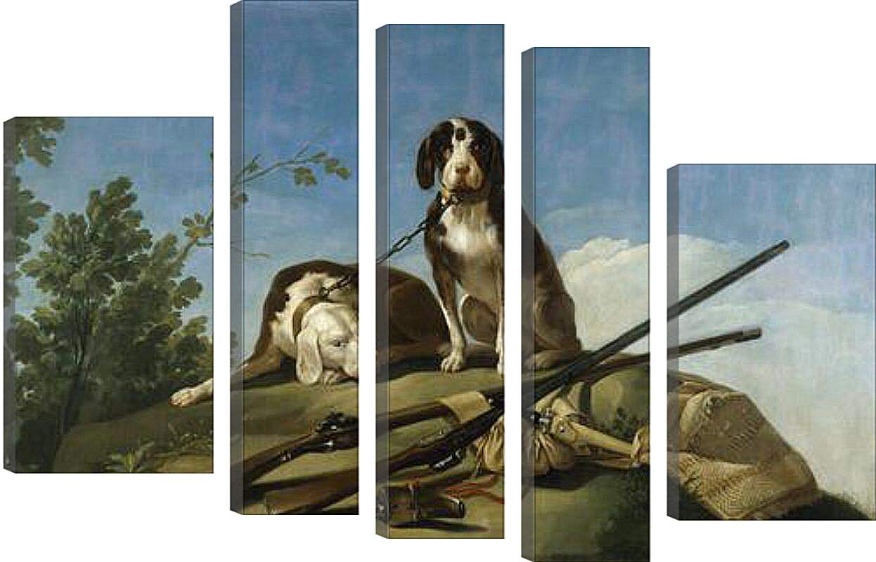 Модульная картина - Dogs on the leash. Франсиско Гойя