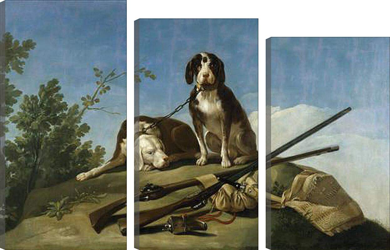 Модульная картина - Dogs on the leash. Франсиско Гойя