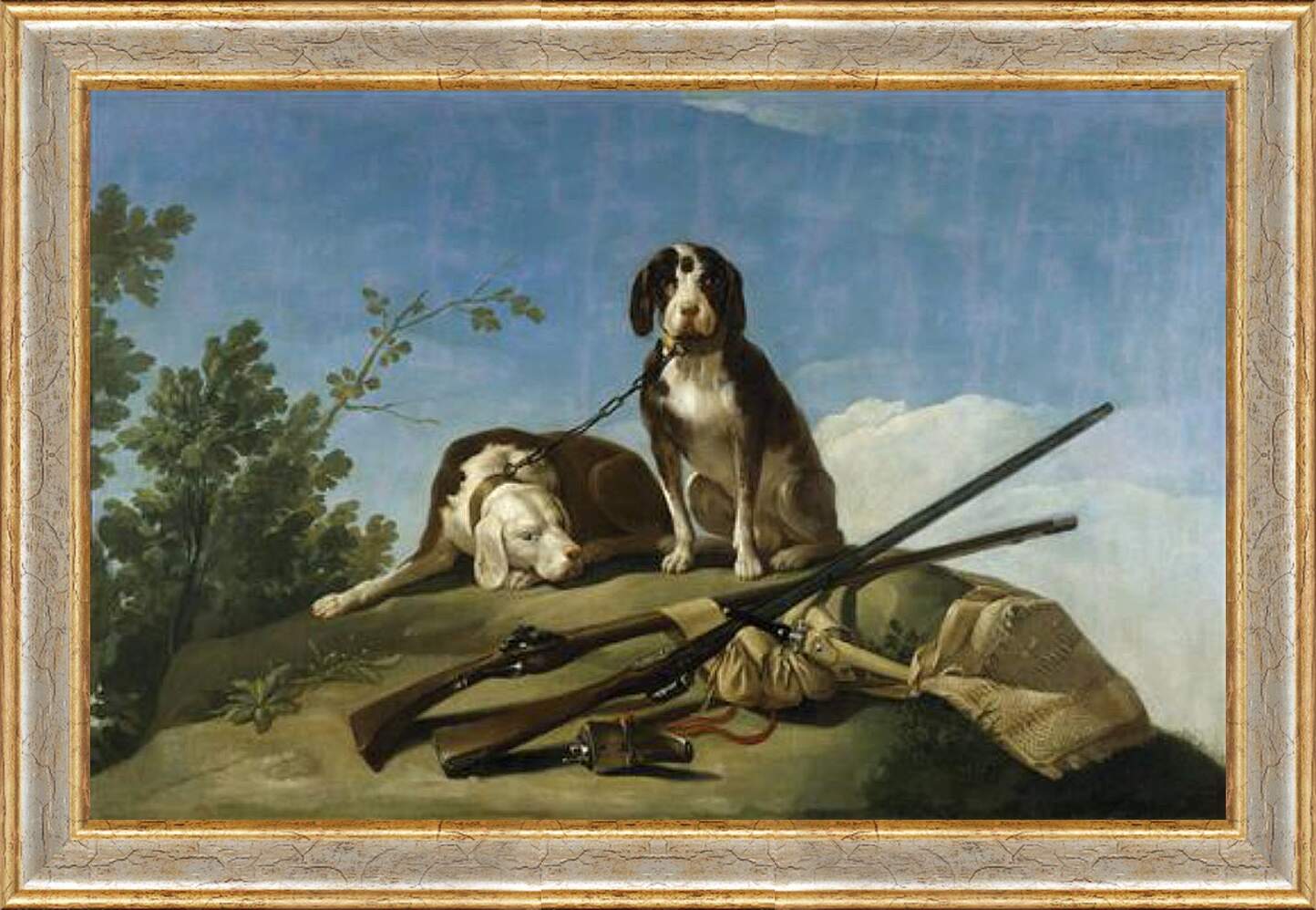 Картина в раме - Dogs on the leash. Франсиско Гойя