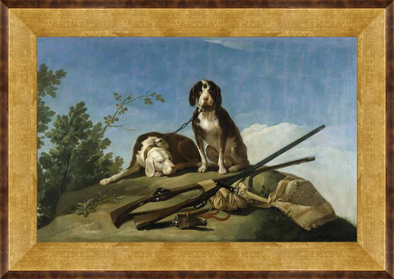 Картина в раме - Dogs on the leash. Франсиско Гойя