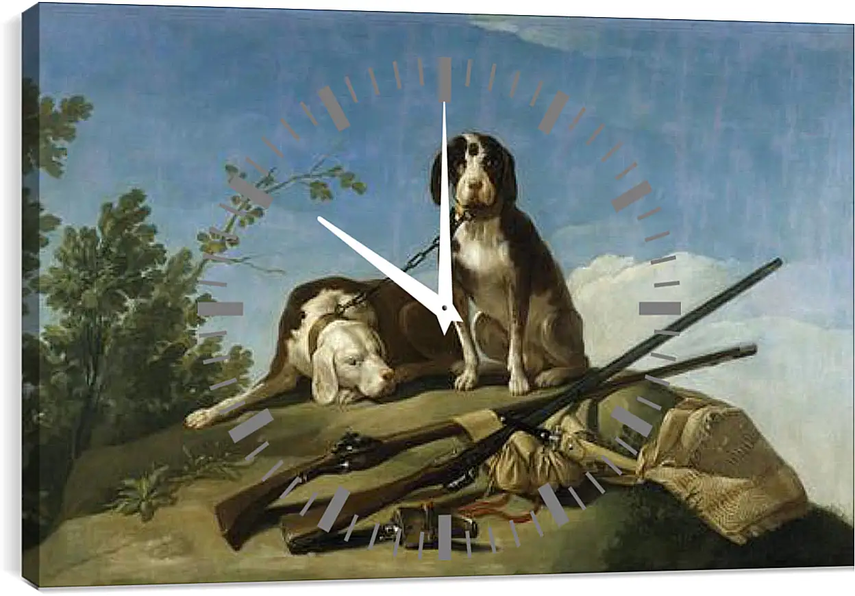 Часы картина - Dogs on the leash. Франсиско Гойя