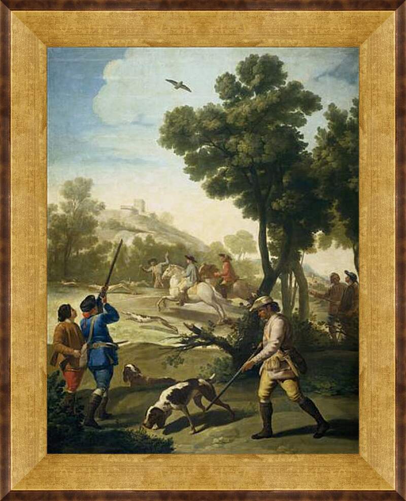 Картина в раме - A Hunting Party. Франсиско Гойя