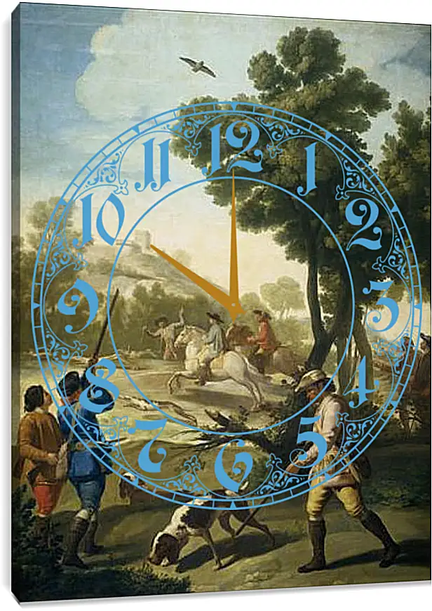 Часы картина - A Hunting Party. Франсиско Гойя
