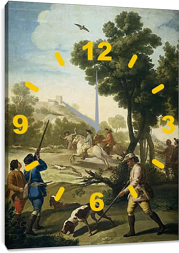 Часы картина - A Hunting Party. Франсиско Гойя