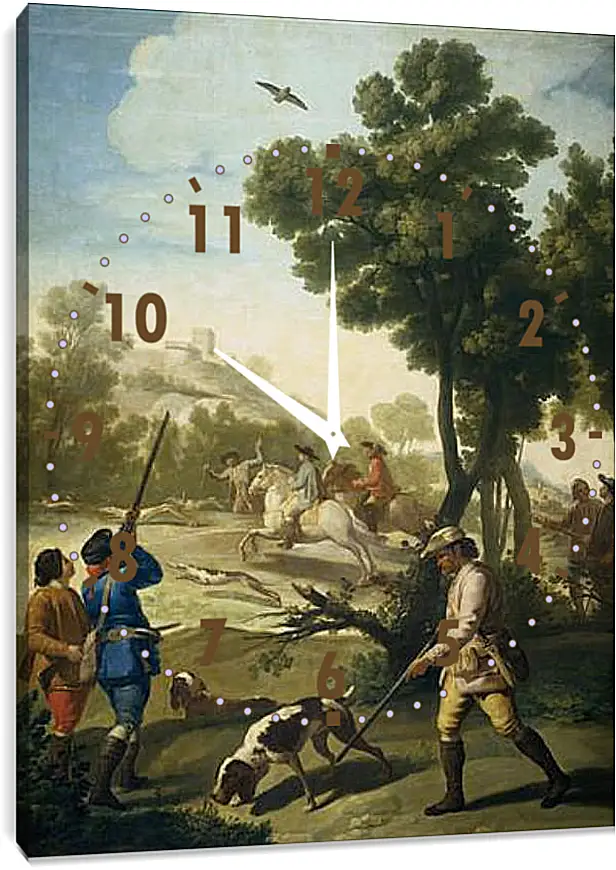 Часы картина - A Hunting Party. Франсиско Гойя