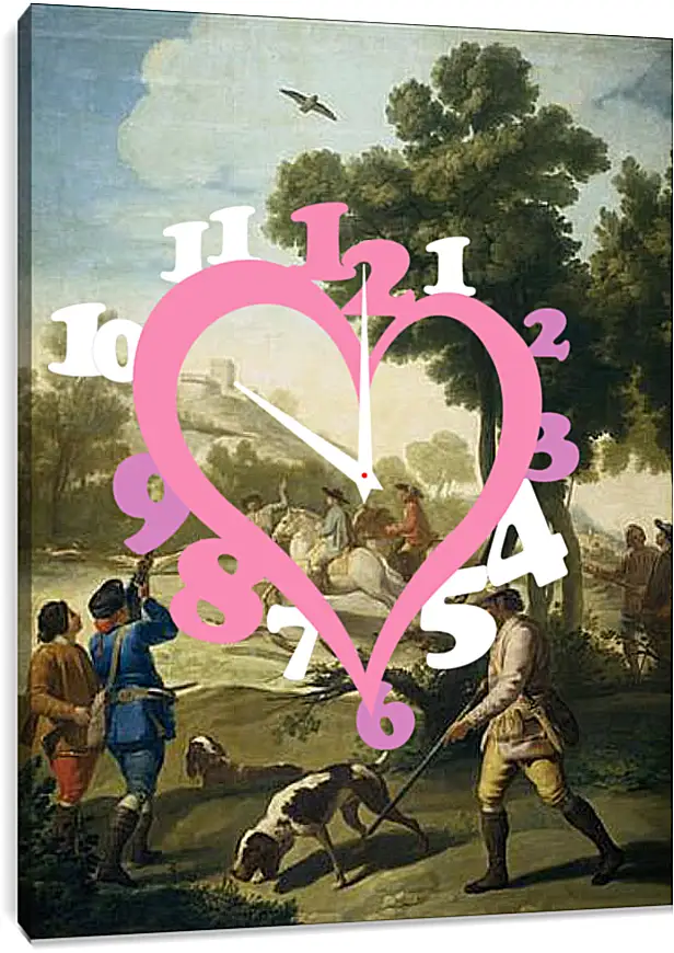 Часы картина - A Hunting Party. Франсиско Гойя