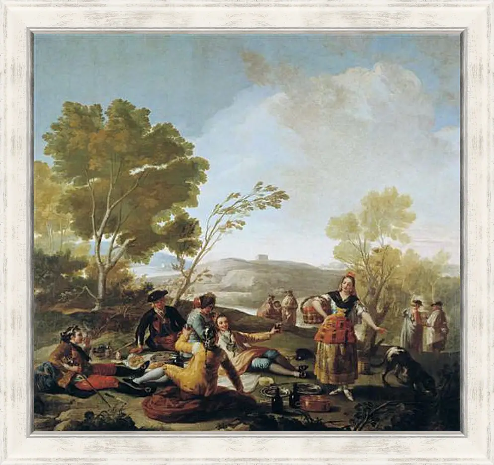 Картина в раме - Picnic on the Banks of the Manzanares. Франсиско Гойя