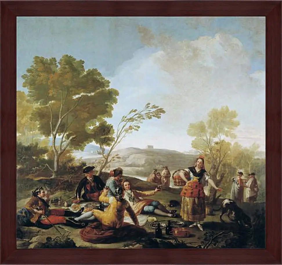 Картина в раме - Picnic on the Banks of the Manzanares. Франсиско Гойя