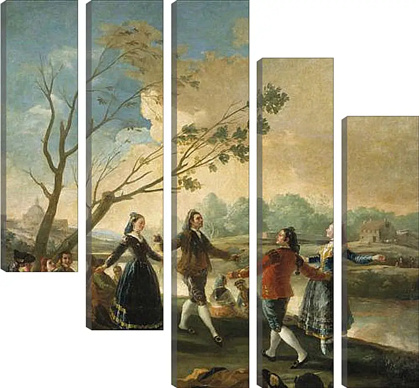 Модульная картина - Picnic on the Banks of the Manzanares. Франсиско Гойя