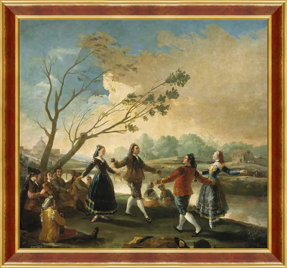 Картина в раме - Picnic on the Banks of the Manzanares. Франсиско Гойя