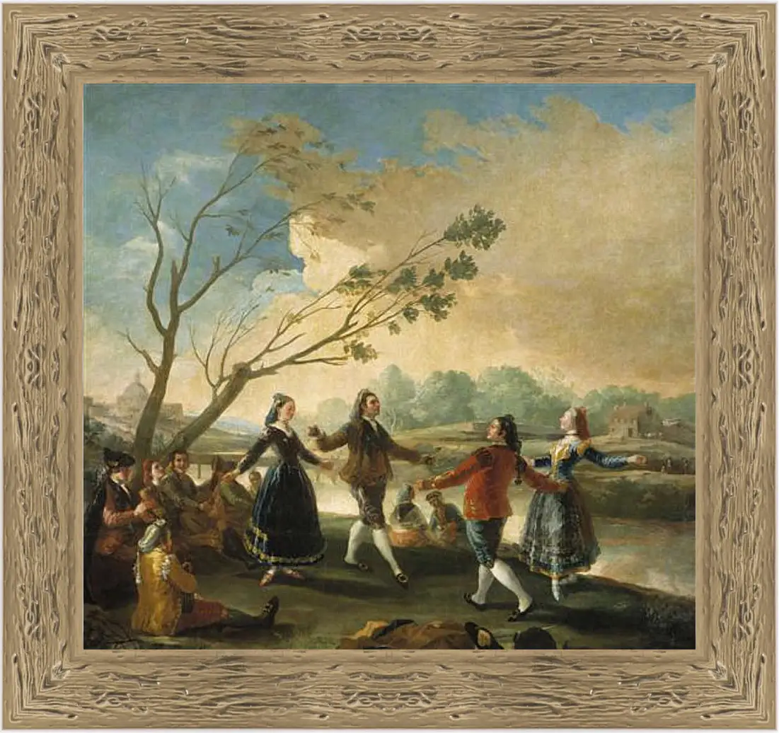 Картина в раме - Picnic on the Banks of the Manzanares. Франсиско Гойя