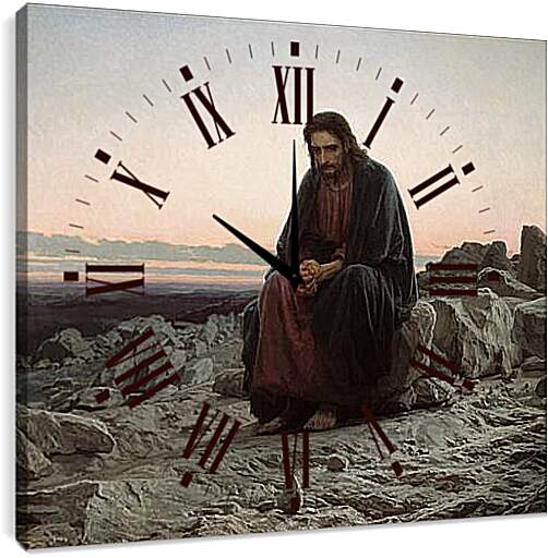 Часы картина - Христос в пустыне. Иван Николаевич Крамской