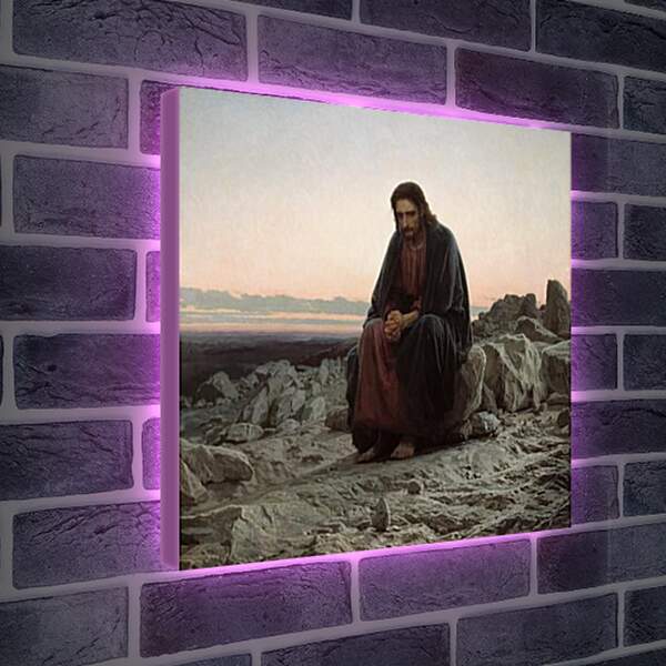 Лайтбокс световая панель - Христос в пустыне. Иван Николаевич Крамской