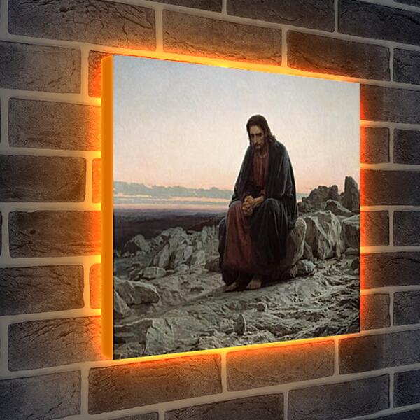 Лайтбокс световая панель - Христос в пустыне. Иван Николаевич Крамской