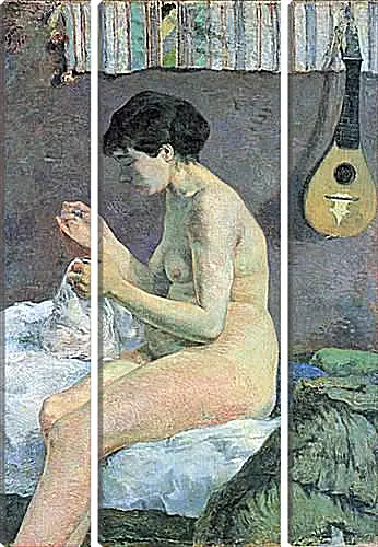 Модульная картина - Study of a Nude (Suzanne Sewing). Поль Гоген