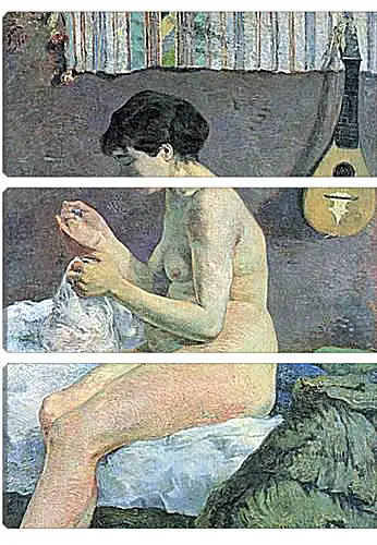 Модульная картина - Study of a Nude (Suzanne Sewing). Поль Гоген