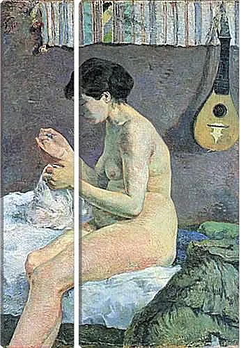 Модульная картина - Study of a Nude (Suzanne Sewing). Поль Гоген