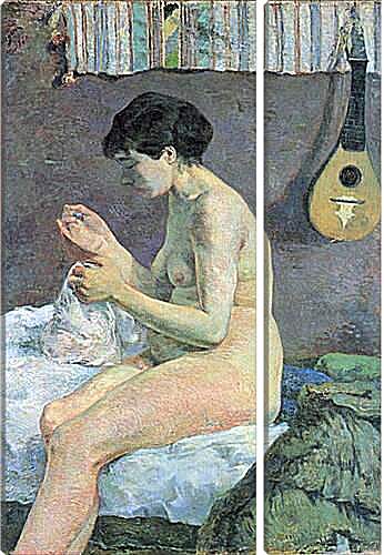 Модульная картина - Study of a Nude (Suzanne Sewing). Поль Гоген