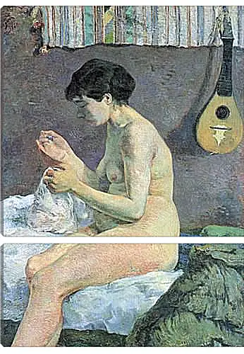 Модульная картина - Study of a Nude (Suzanne Sewing). Поль Гоген