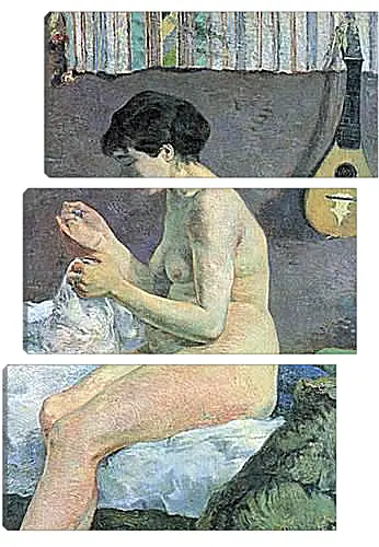 Модульная картина - Study of a Nude (Suzanne Sewing). Поль Гоген