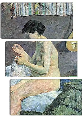 Модульная картина - Study of a Nude (Suzanne Sewing). Поль Гоген