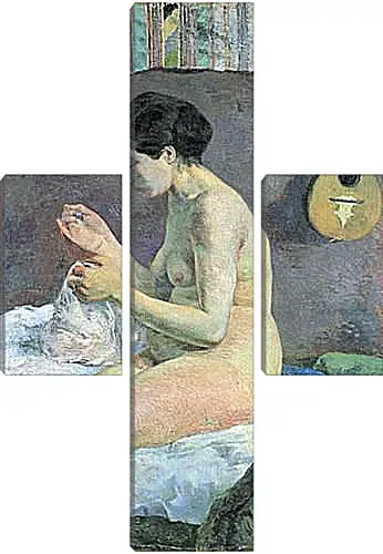 Модульная картина - Study of a Nude (Suzanne Sewing). Поль Гоген