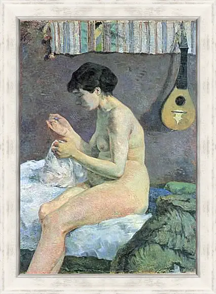 Картина в раме - Study of a Nude (Suzanne Sewing). Поль Гоген