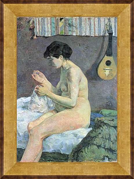 Картина в раме - Study of a Nude (Suzanne Sewing). Поль Гоген