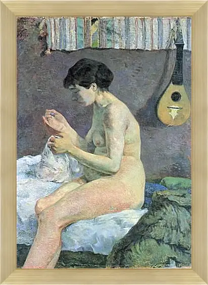 Картина в раме - Study of a Nude (Suzanne Sewing). Поль Гоген