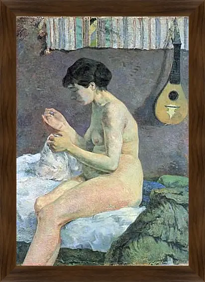 Картина в раме - Study of a Nude (Suzanne Sewing). Поль Гоген