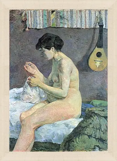 Картина в раме - Study of a Nude (Suzanne Sewing). Поль Гоген