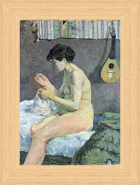 Картина в раме - Study of a Nude (Suzanne Sewing). Поль Гоген