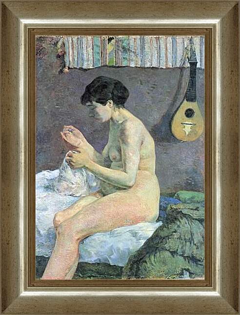 Картина в раме - Study of a Nude (Suzanne Sewing). Поль Гоген