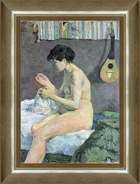 Картина в раме - Study of a Nude (Suzanne Sewing). Поль Гоген