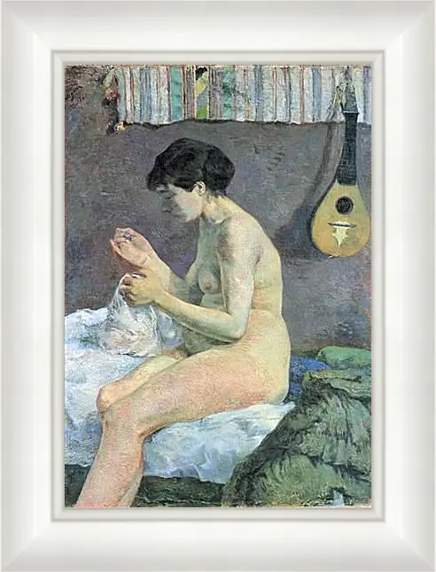 Картина в раме - Study of a Nude (Suzanne Sewing). Поль Гоген