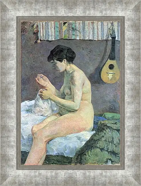 Картина в раме - Study of a Nude (Suzanne Sewing). Поль Гоген